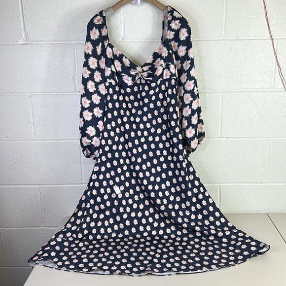 RTR Sachin & BabiMelody Dress Navy/Pink Floral sz4 midi printed sundress - Picture 5 of 10